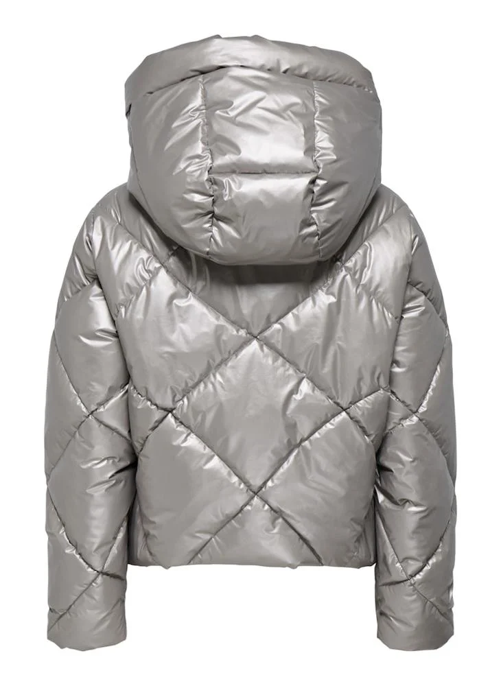 اونلي Essential Puffer Jacket With Hoodie